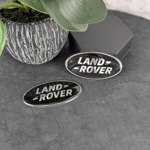 (2) Land Rover black grille emblem badge nameplate decal DAG500160